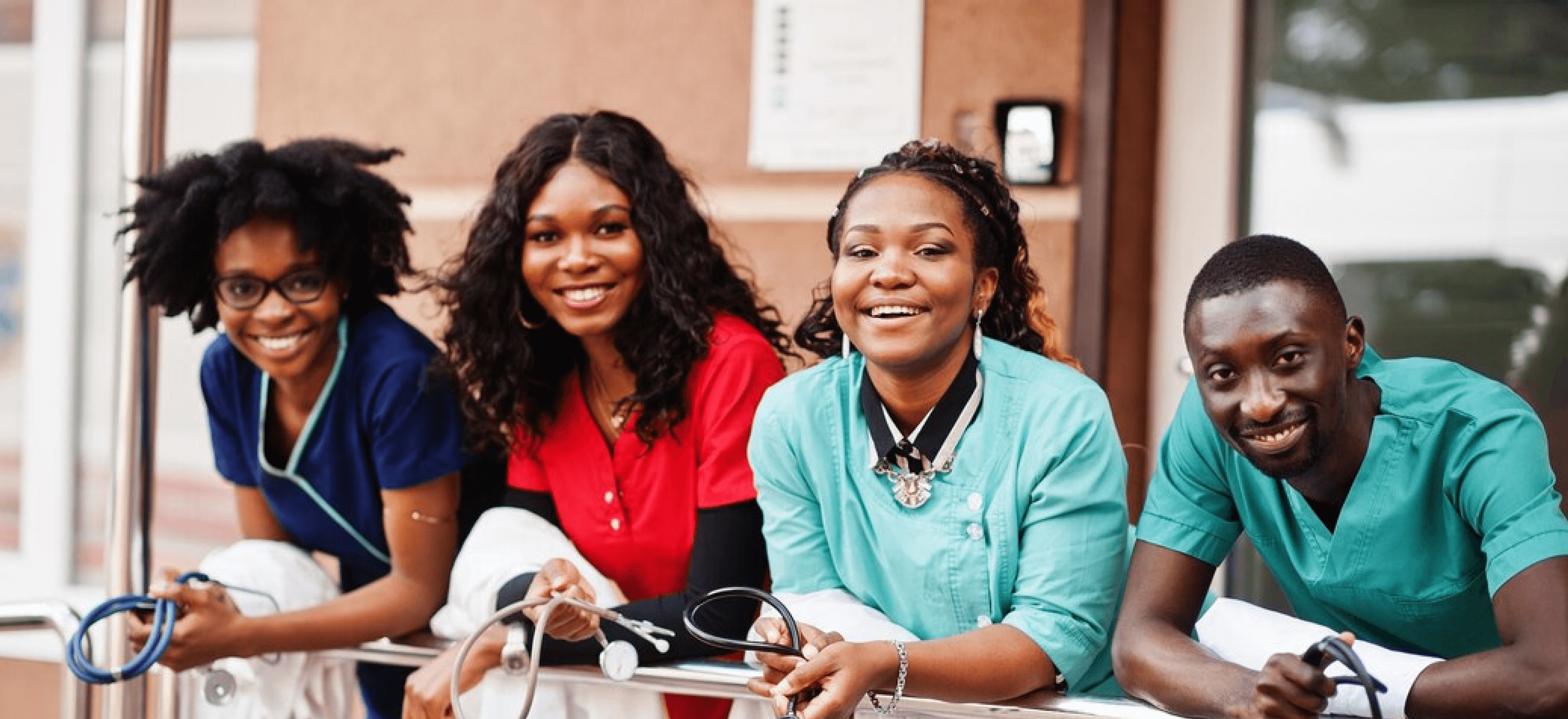 group african paramedic crew doctors